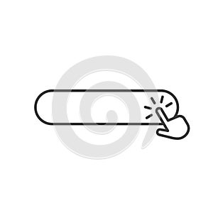 Button with hand pointer icon