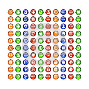 Button icon set 3D internet website bouton