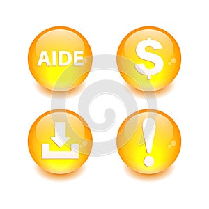 Button icon set 3D internet web site