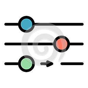Button interface icon color outline vector
