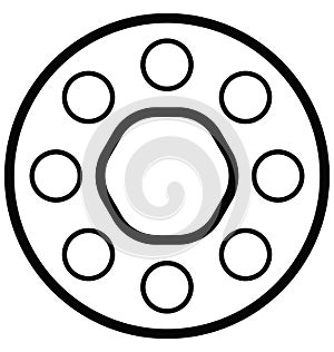 Button Isolated Vector Icon for Sewing and Tailoring