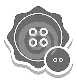 Button Isolated Vector Icon for Sewing and Tailoring