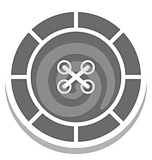 Button Isolated Vector Icon for Sewing and Tailoring
