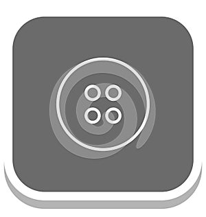 Button Isolated Vector Icon for Sewing and Tailoring