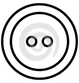 Button Isolated Vector Icon for Sewing and Tailoring