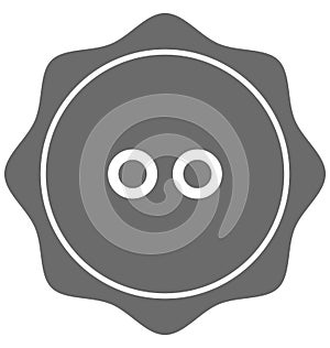 Button Isolated Vector Icon for Sewing and Tailoring