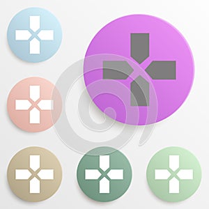 button joystick badge color set. Simple glyph, flat vector of web icons for ui and ux, website or mobile application