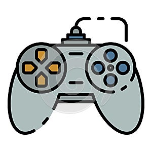 Button joystick icon color outline vector