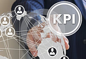 button KPI, Key Performance Indicator on the touch screen in the global network photo