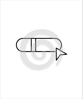 Button line icon,button with cursor line icon,vector best line design icon.