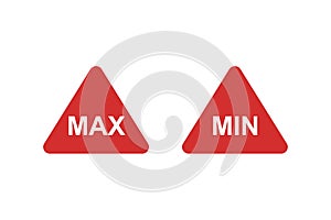 Button max and min for site design. Isolated vector icon in flat