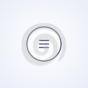 Button menu, vector best gray line icon