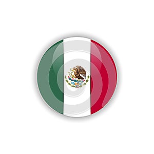 Button Mexico Flag Vector Template Design