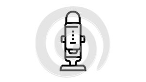 button mic microphone line icon animation
