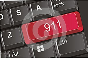 Button with numbers 911