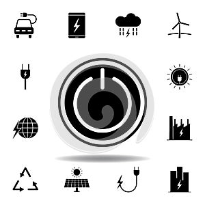 button off icon . Set of alternative energy illustrations icons. Can be used for web, logo, mobile app, UI, UX