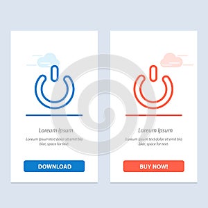 Button, Off, On, Power  Blue and Red Download and Buy Now web Widget Card Template
