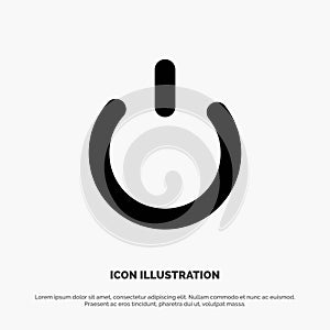 Button, Off, On, Power solid Glyph Icon vector