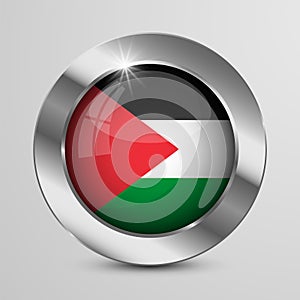 Button with Palestine flag colours. Perfect element for every use