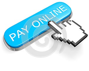 Button PAY ONLINE and hand cursor