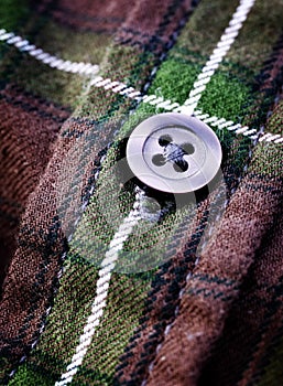 Button on Plaid Flannel Shirt