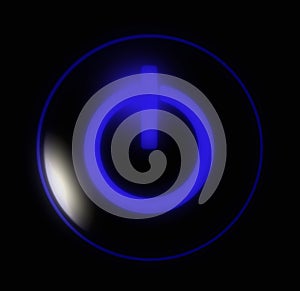 Button power blue