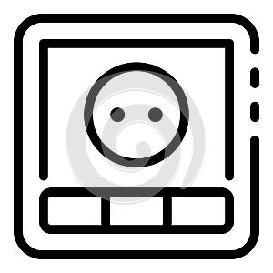 Button power socket icon, outline style