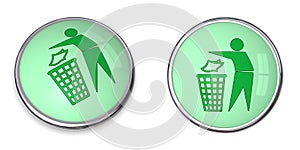 Button Tidy Man with Wastebin