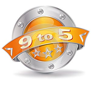 Button with 9 to 5 office time