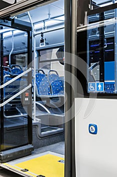 Button to open the doors of disabled and elderly people in wheel