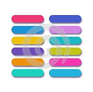 Button vector set flat style with shadow
