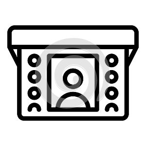 Button video intercom icon outline vector. Security control