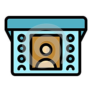 Button video intercom icon vector flat