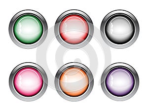 Button Web Icons in various colors