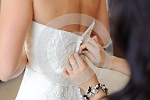 Buttoning Wedding Dress