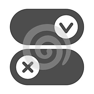 Buttons for active and inactive program add on solid icon, pcrepair concept, button vector sign on white background