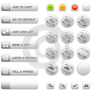 Buttons and badges for e-commerce