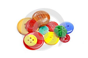 Buttons for clothes on white background using for concept of Button Day. - Image