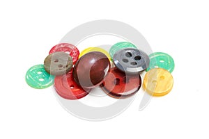 Buttons for clothes on white background using for concept of Button Day. - Image