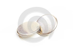 Buttons for clothes on white background using for concept of Button Day. - Image