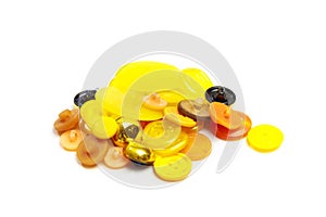 Buttons for clothes on white background using for concept of Button Day.  Image