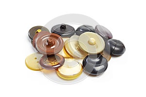 Buttons for clothes on white background using for concept of Button Day. - Image