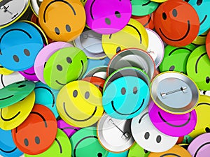 Buttons with colorfull smiles
