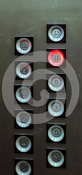 Buttons in the elevator