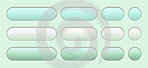 Buttons green isolated, navigation panel for website