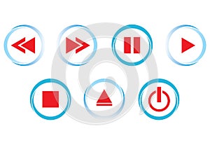 Buttons of hi-fi, vector