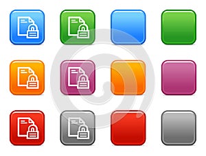 Buttons locked document icon