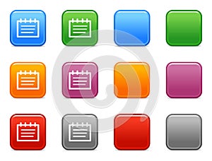 Buttons with notepad icon