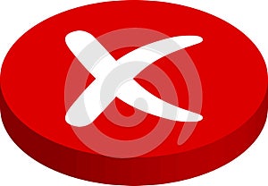 Buttons output, rejected cross mark red stop buttons