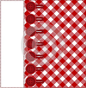 Buttons on a plaid background
